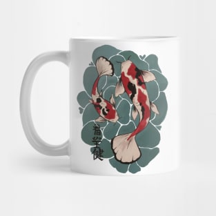 Watercolor Red Lotus Flower Koi Mug